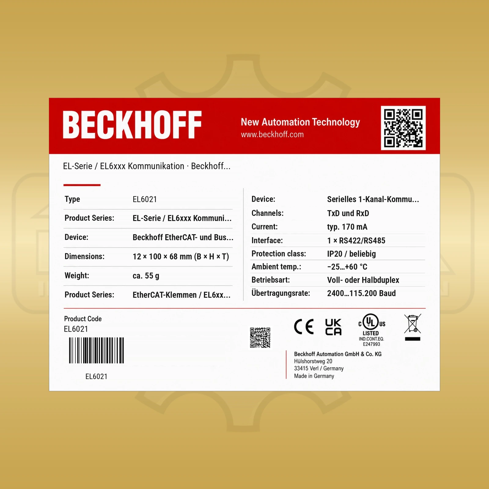 Beckhoff Automation EL6021