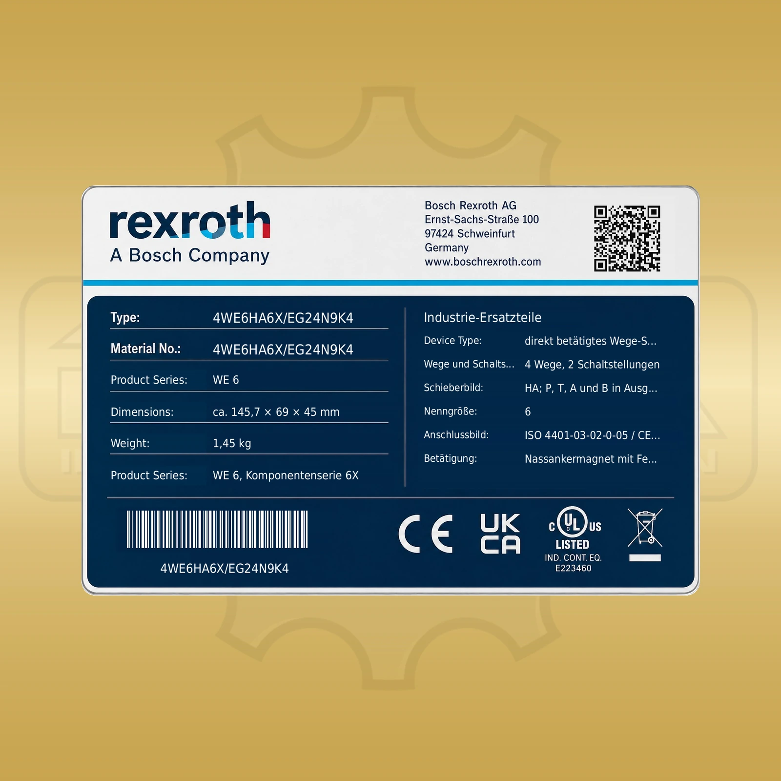 Bosch Rexroth 4WE6HA6X/EG24N9K4
