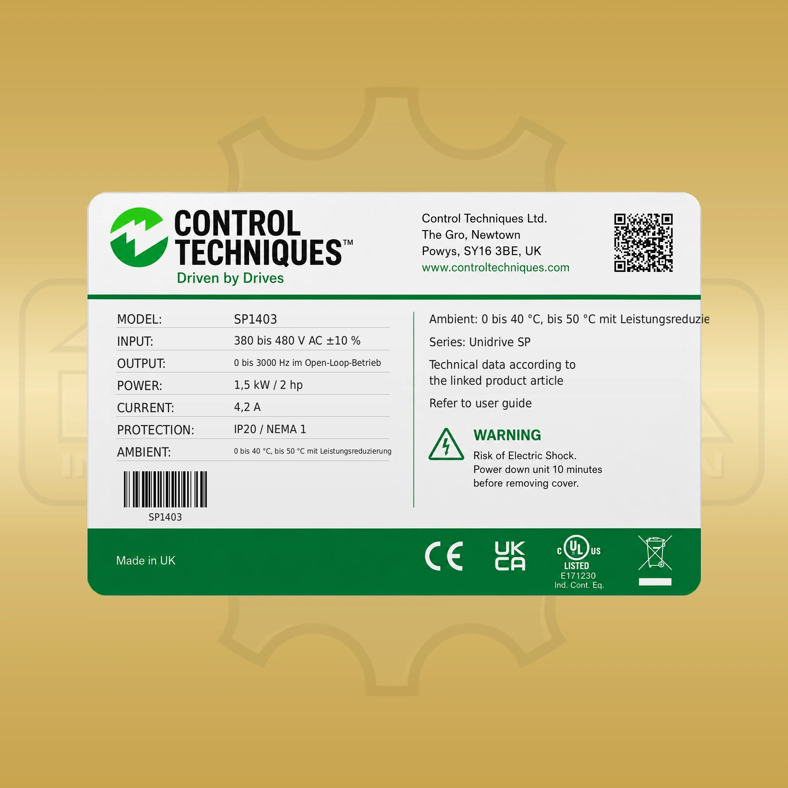 Control Techniques SP1403