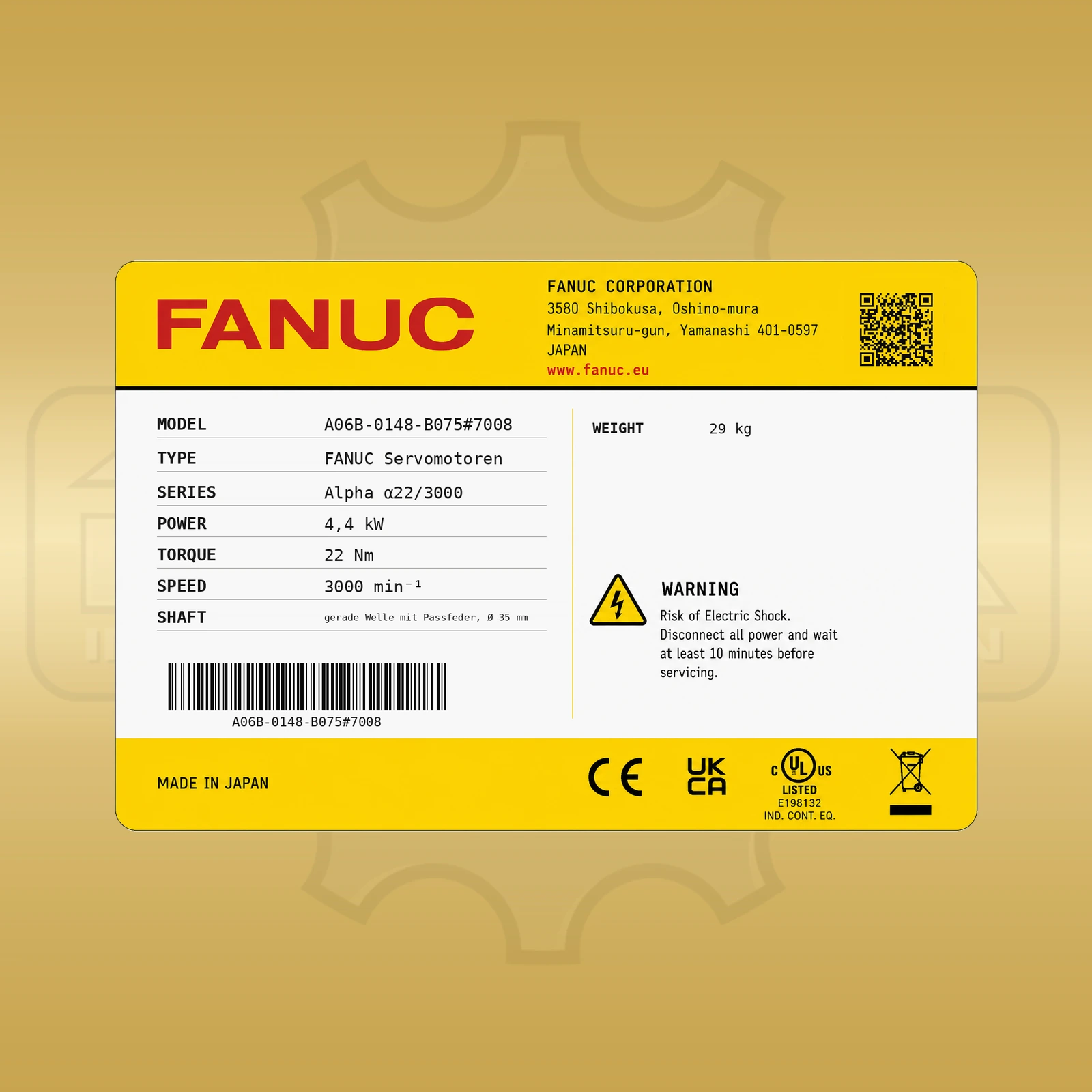 Fanuc A06B-0148-B075#7008