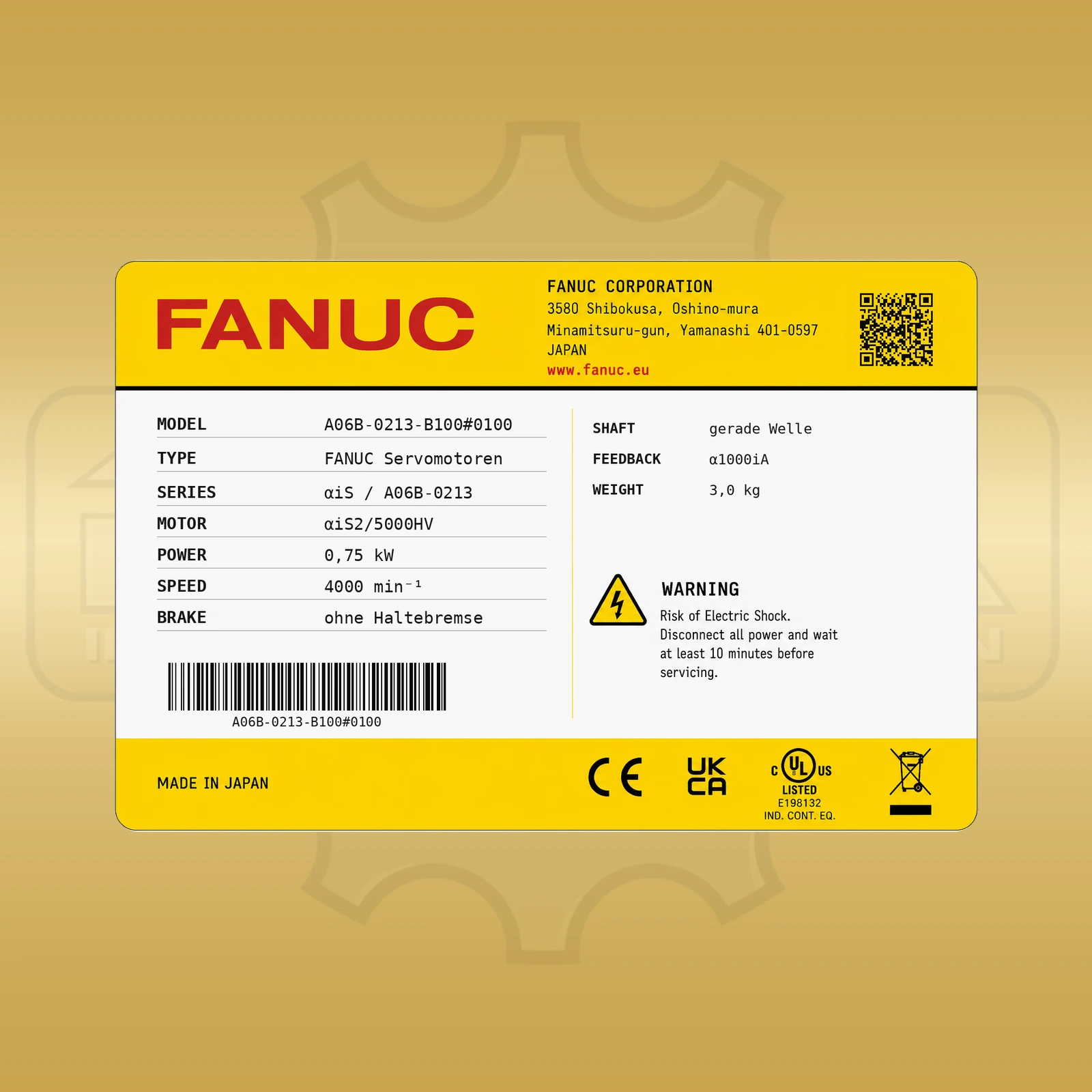 Fanuc A06B-0213-B100#0100