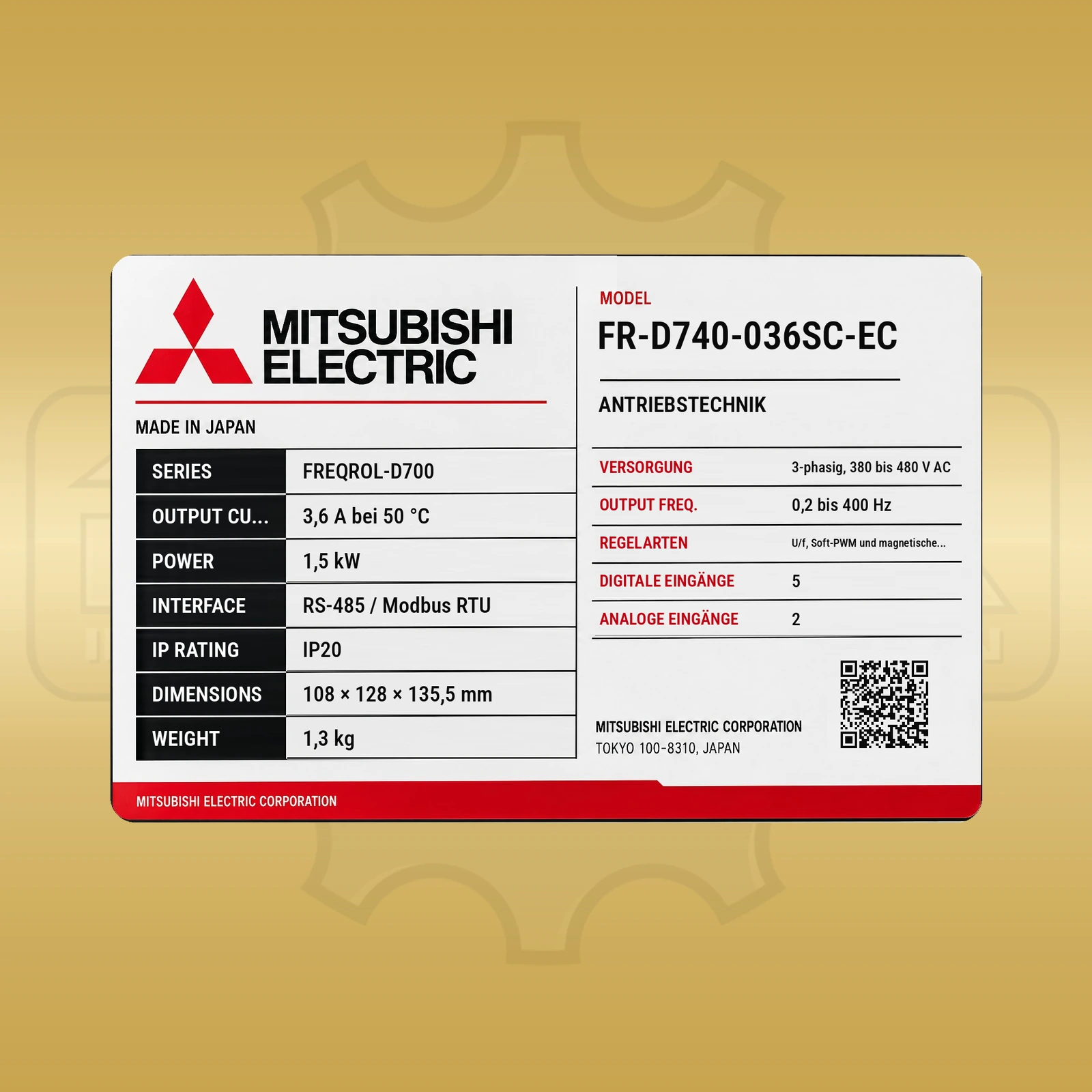 Mitsubishi Electric FR-D740-036SC-EC