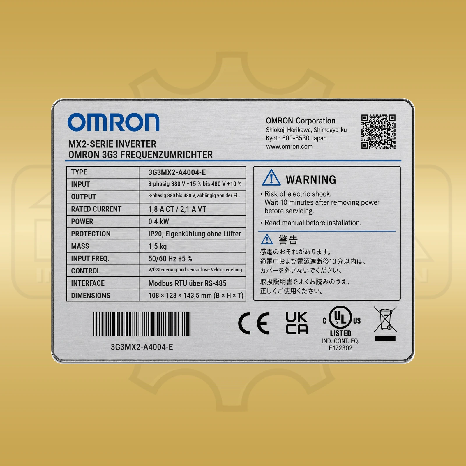 Omron 3G3MX2-A4004-E