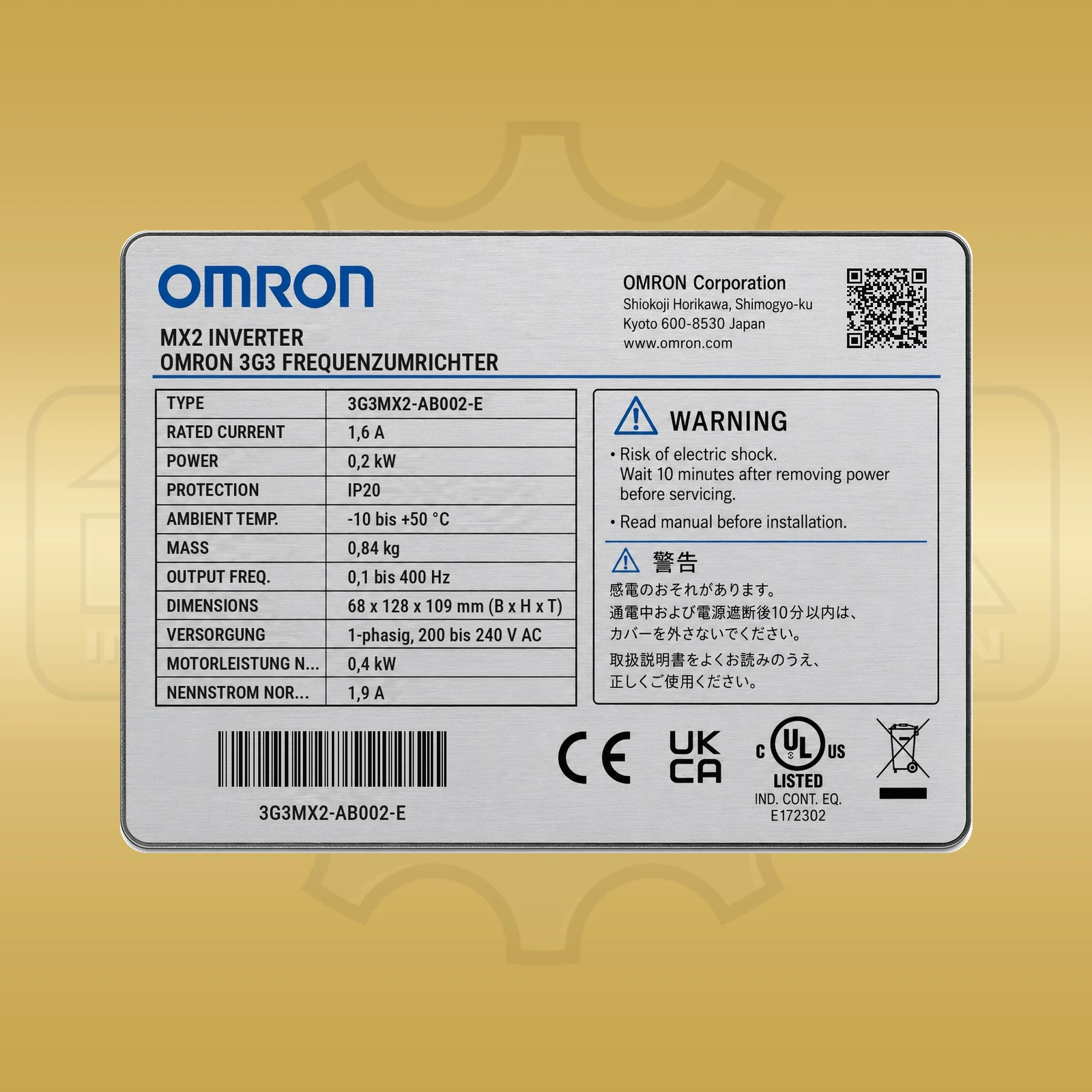 Omron 3G3MX2-AB002-E