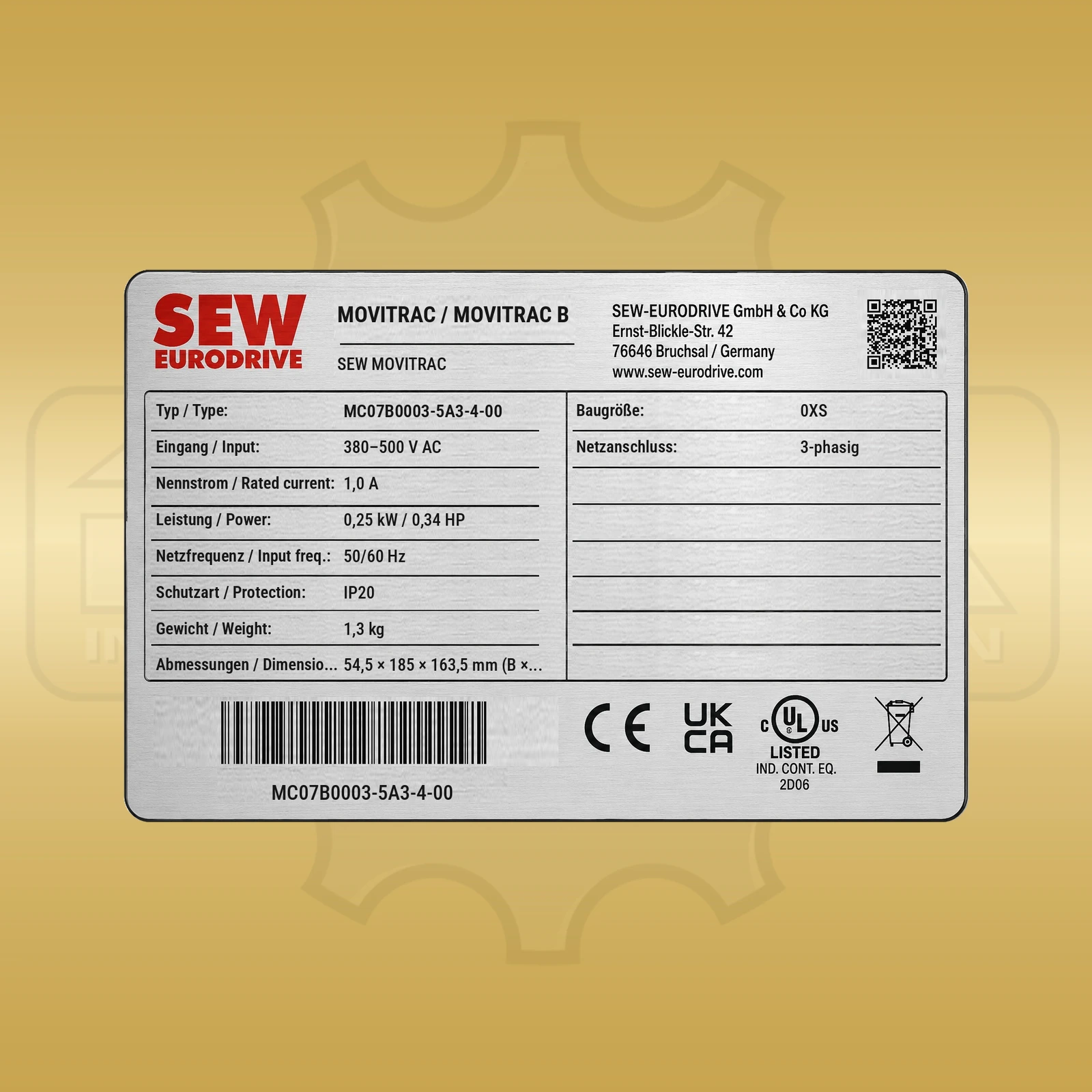 SEW-Eurodrive MC07B0003-5A3-4-00