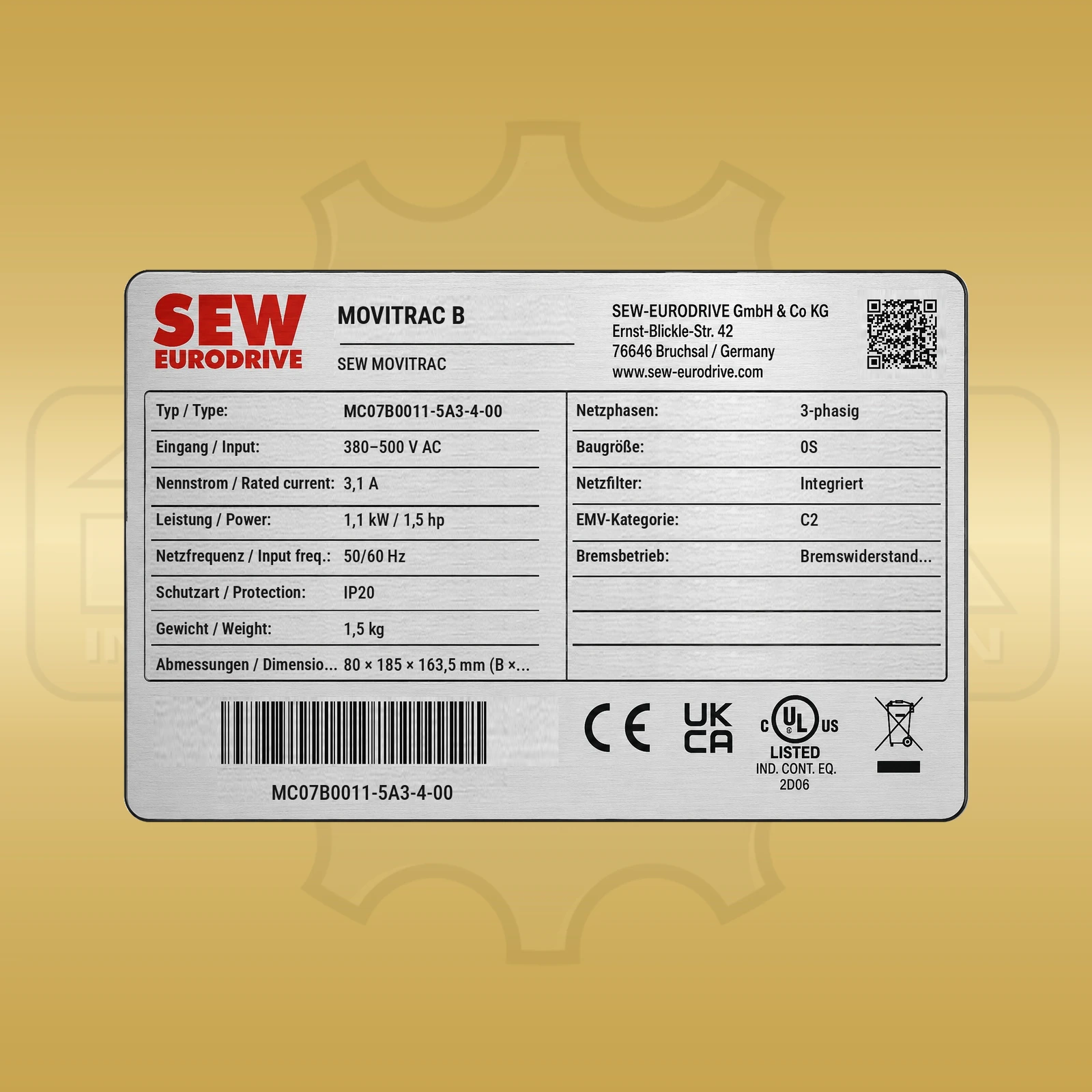 SEW-Eurodrive MC07B0011-5A3-4-00