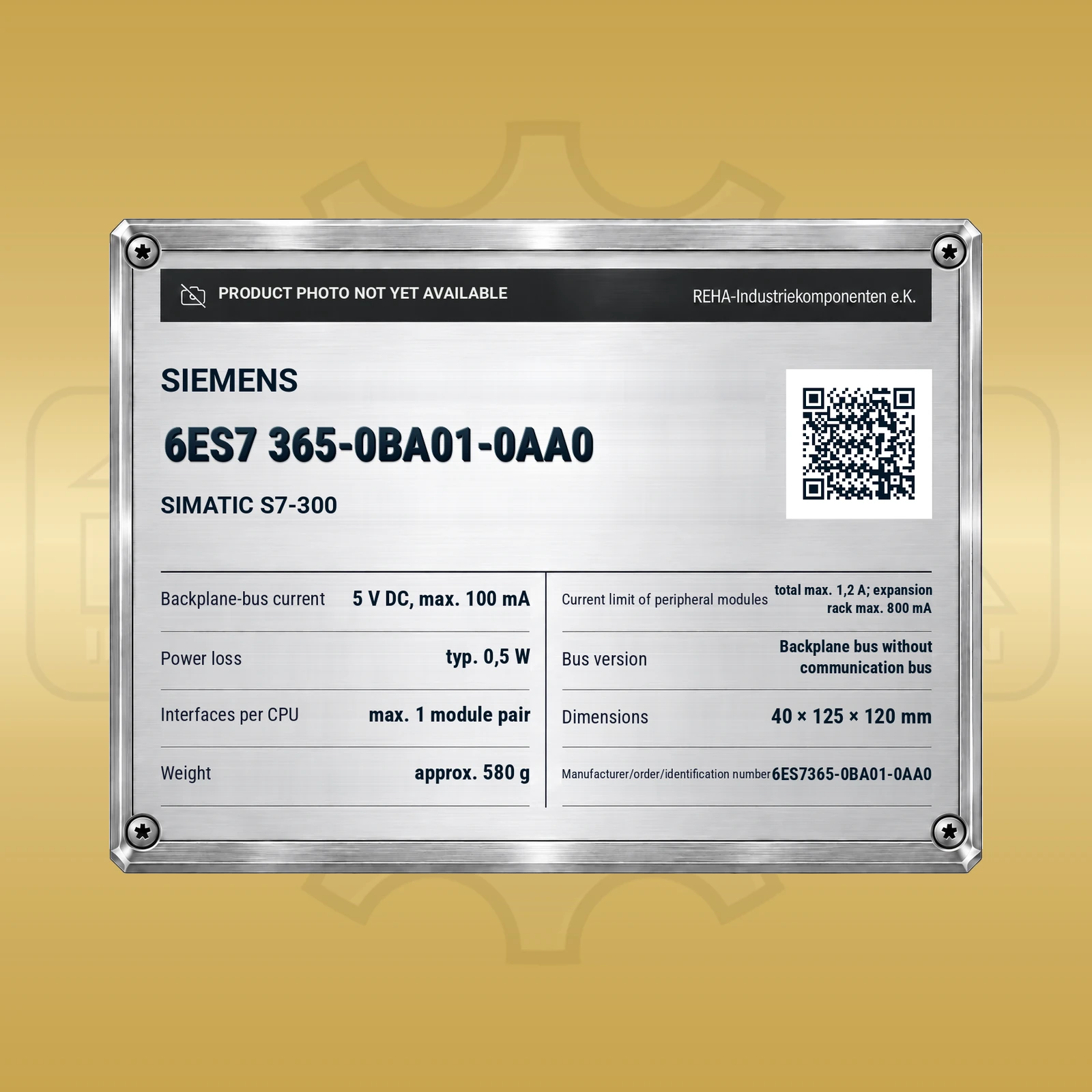 Siemens 6ES7 365-0BA01-0AA0